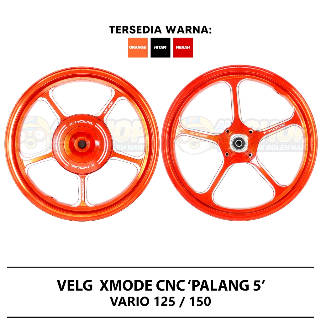 Velg XMODE Palang 5 P5 Vario 125 150 LED OLD NEW KZR K2V X-MODE Aluminium CNC
