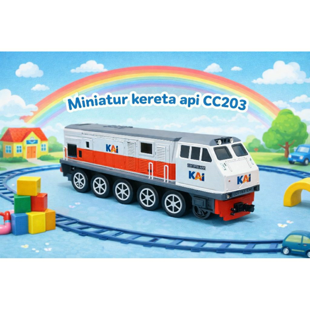 mainan kereta api lokomotif cc203 mainan miniatur anak