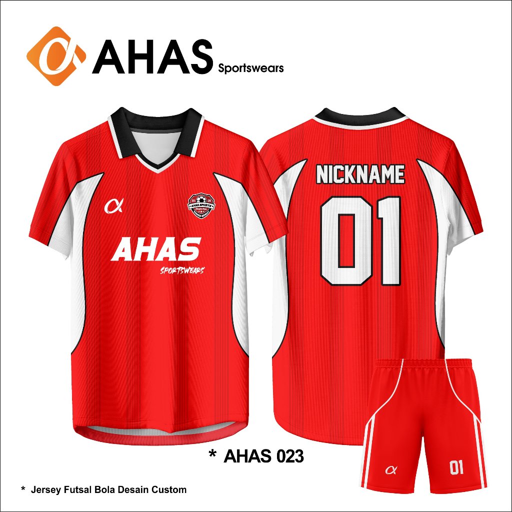 Jersey Custom Desain Bebas Baju Futsal Sepakbola Voli Badminton Full Printing