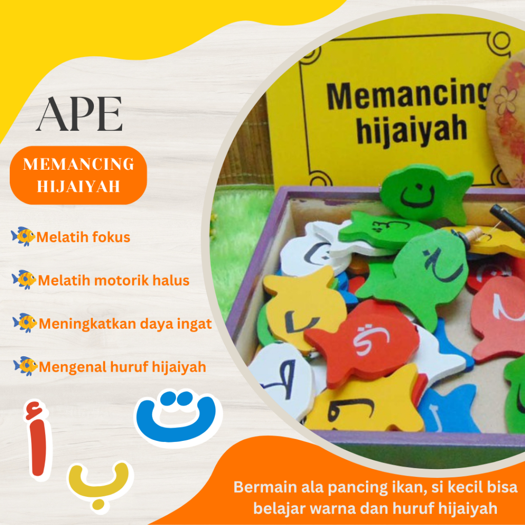 APE-PANC2 Mainan Alat Permainan Edukasi Edukatif Anak APE TK PAUD Memancing Ikan Hijaiyah
