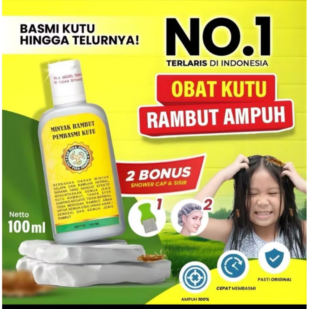 MINYAK KUTU RAMBUT CAP TIGA JEMPOL 30ml