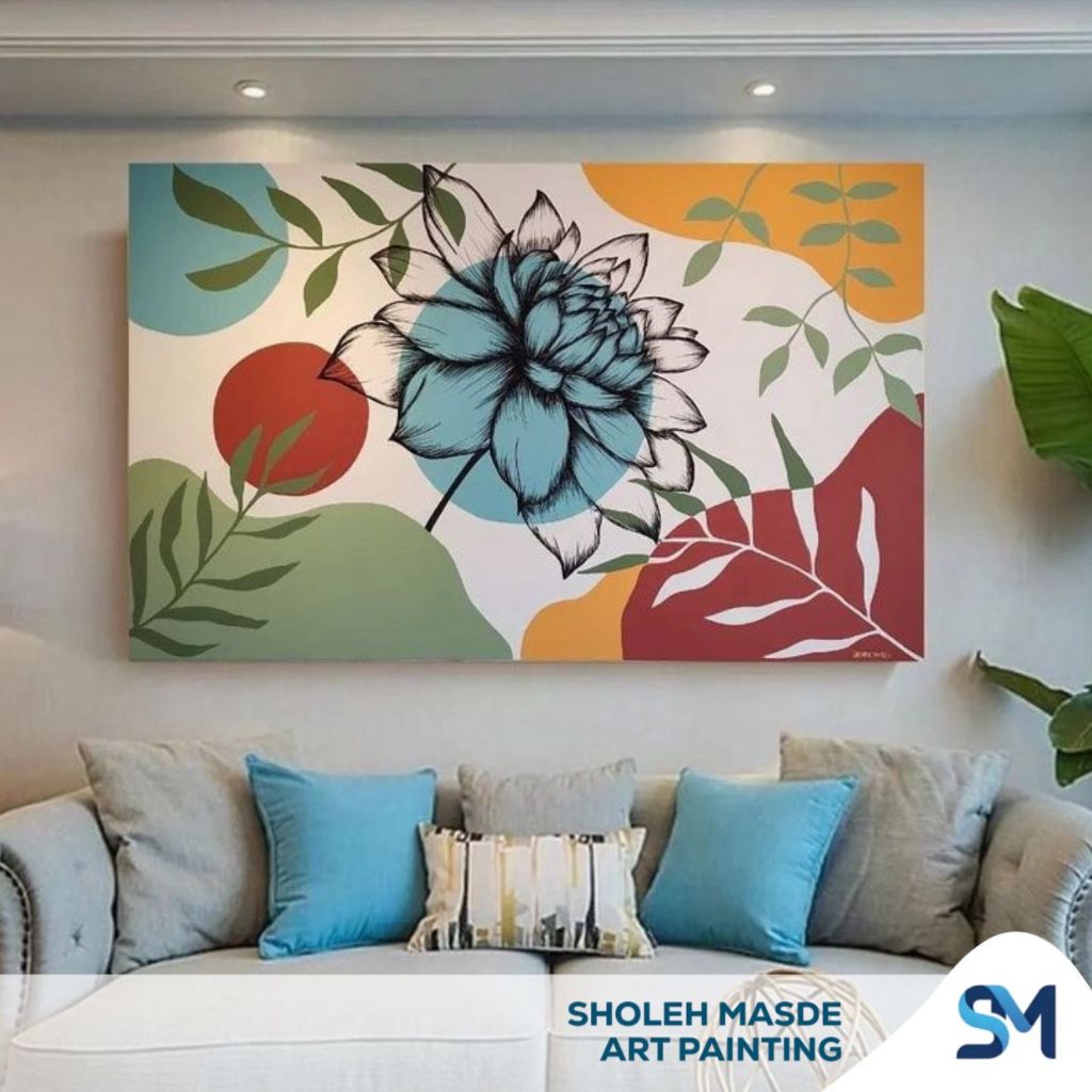 Lukisan Abstract Full Color Tropical Hiasan dinding