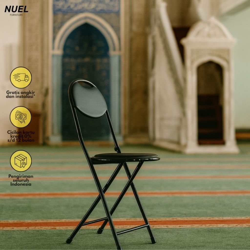 NUEL Kursi Sholat Shalat / Bangku Lipat Portable / Alat Bantu Sholat Masjid