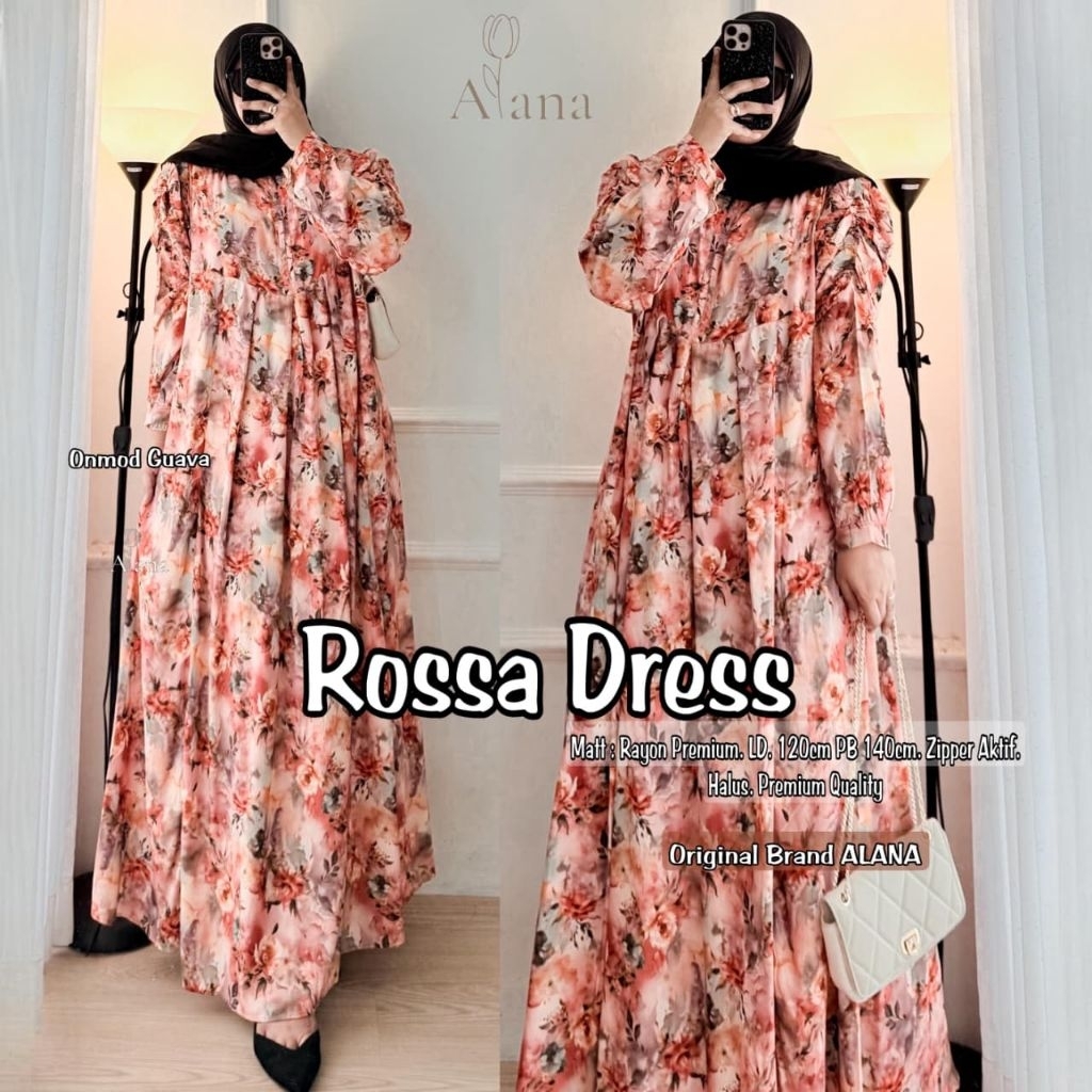 rossa dress rayon premium ori Alana | ld120 pb140
