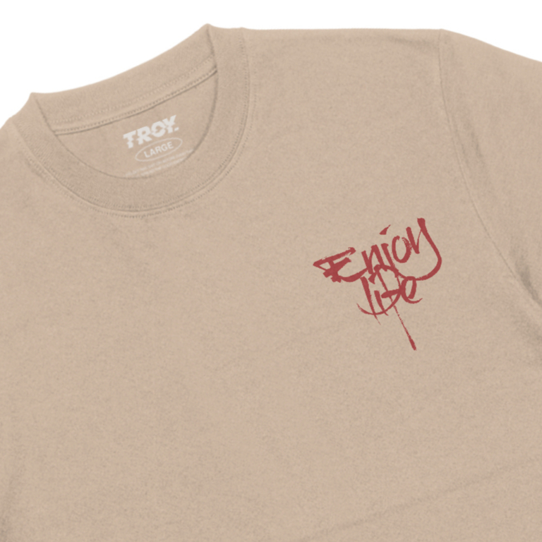 Troy Company Tshirt Brown Latte Enjoy Life - Kaos Lengan Pendek Kaos Coklat Latte MTD 2778
