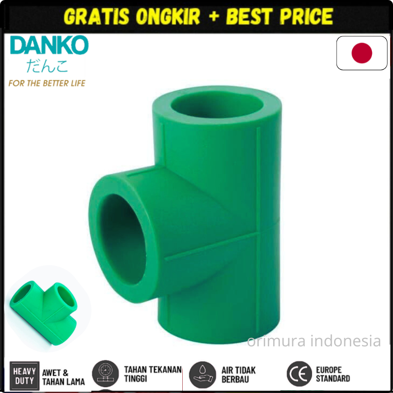 Danko Tee PPR 2 inch Equal Tee PPR 63mm Te PPR 63 mm T PPR 2 inch - Fitting Pipa Tahan Tekan