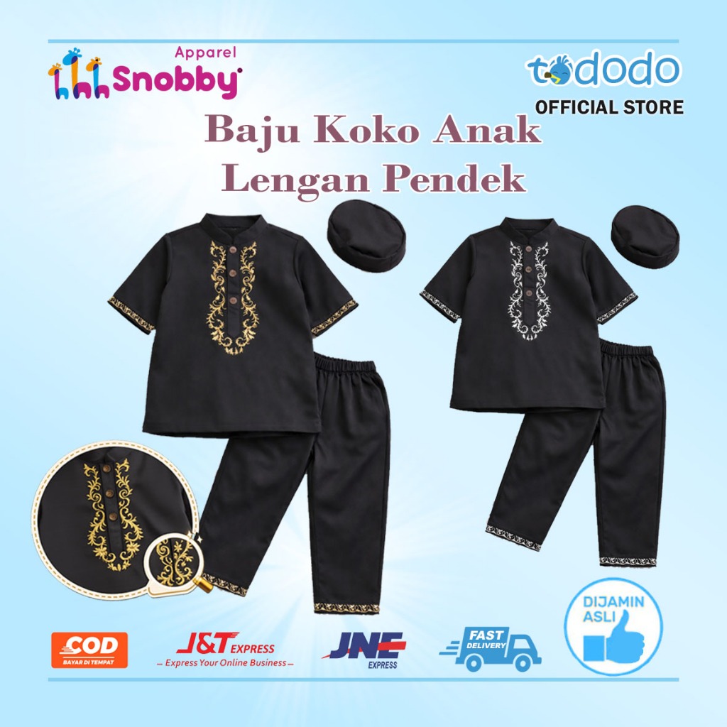 Snobby Setelan Baju Muslim Koko Anak Lengan Pendek SKHKA01/SKHKB01
