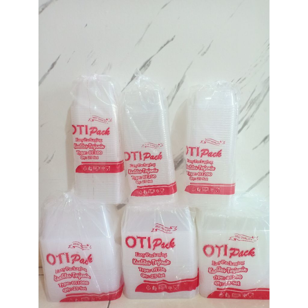 Twinwall persegi OTIpack UK 200ml,250ml,300ml,500ml,750ml,1000ml kotak serba guna