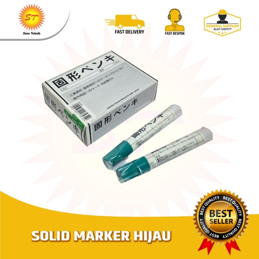 Solid Marker Sakura | Solid Steel Marker Sakura Hijau | Spidol Penanda Besi Permanent