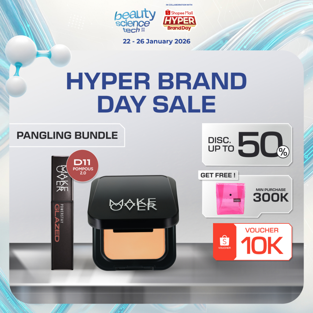 MAKE OVER Pangling Bundle - Tutorial Hidup Aul - Cover and Iconic Bundle: NEW Perfect Cover Powder F