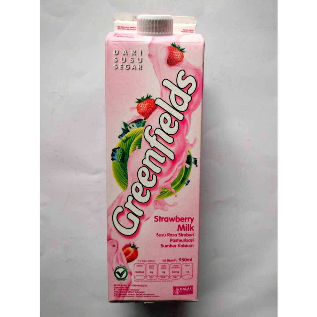 Greenfields Susu UHT Strawberry Kotak 950 ml