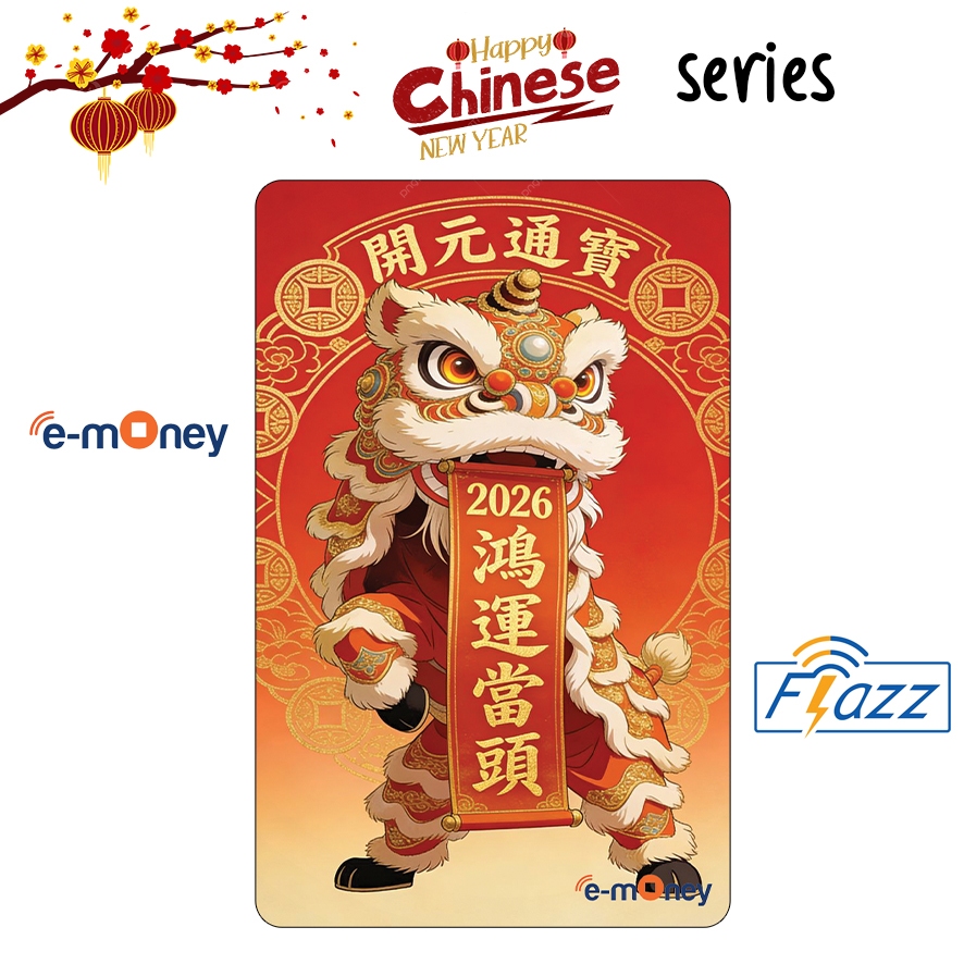 Kartu Emoney / Flazz Gen 2 Edisi Imlek Barongsai - Kartu Etoll BCA Mandiri