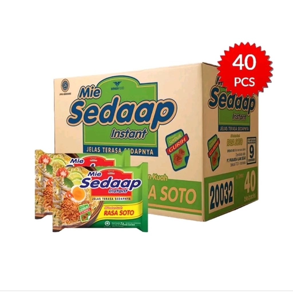 Mie Sedap Soto & Mie Sedap Goreng 1 Karton Isi 40 PCS