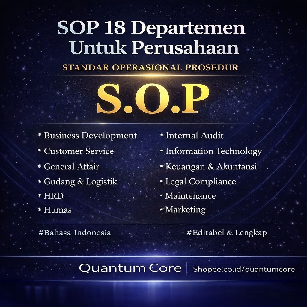 ( LIFETIME ACCESS ) CONTOH SOP PERUSAHAAN LENGKAP / SOP ORGANISASI KOMPLIT / SOP KANTOR