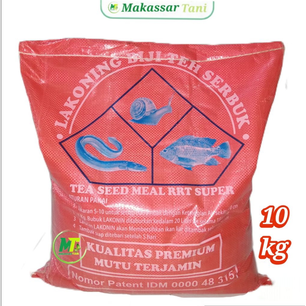 Saponin/lakoning 10 kg  Teh ikan Racun ikan Predator Kolam dan tambak