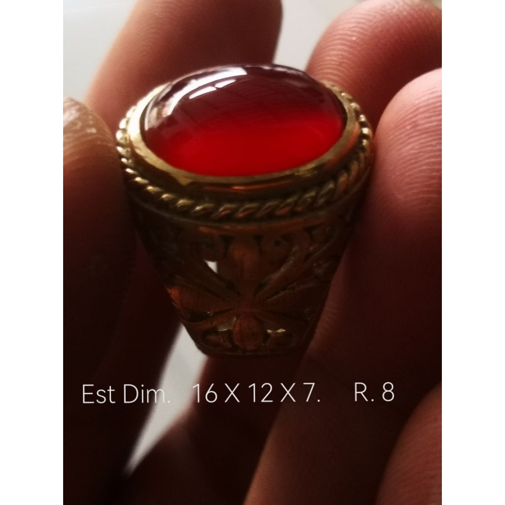 Cincin Batu Akik Red Raflesia cat eyes kristal giwang BUKAN bacan kalimaya pirus  pandan ijo garut l