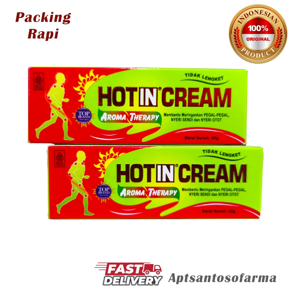 Hotin Cream Hijau 60gr Original | Obat Oles Nyeri Otot & Sendi
