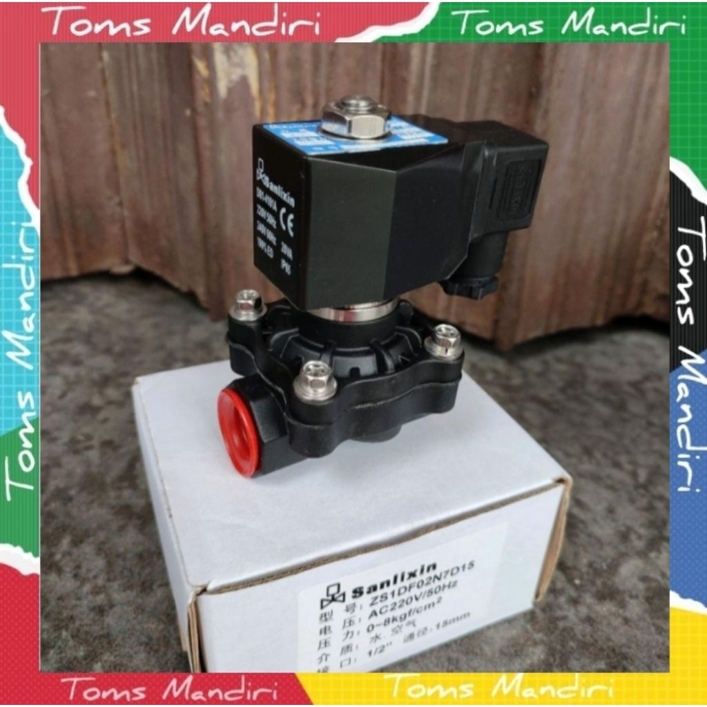 Electric Solenoid Valve 1" inch AC220 Nylon Sanlixin