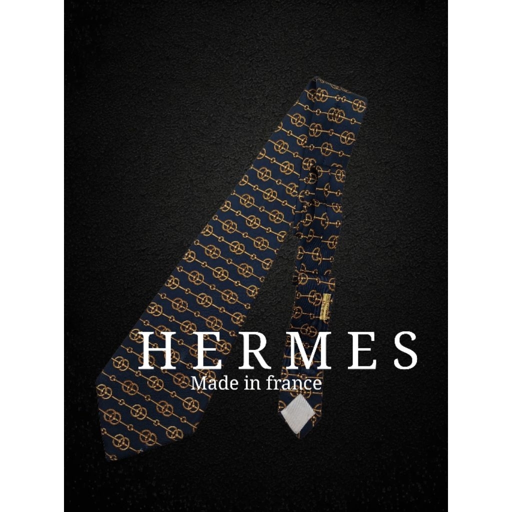 Dasi luxury HERMES AUTHENTIC bahan silk bekas pakai