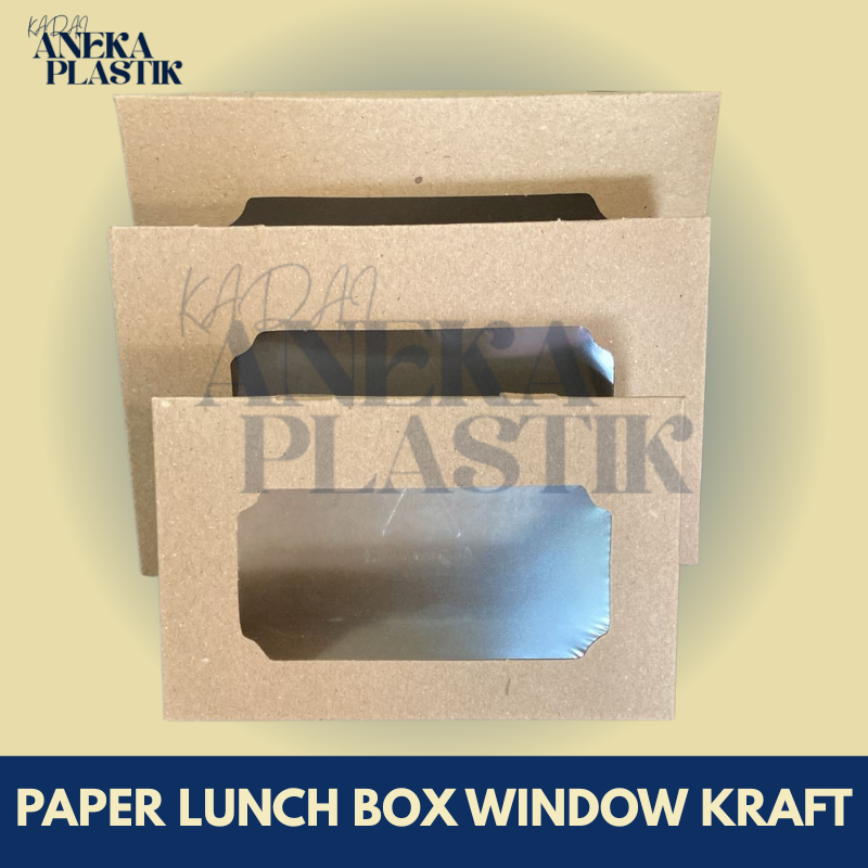 Paper Lunch Kraft Box Window S M L / Paper Lunch Box Kraft Jendela Selipan Laminasi Eceran