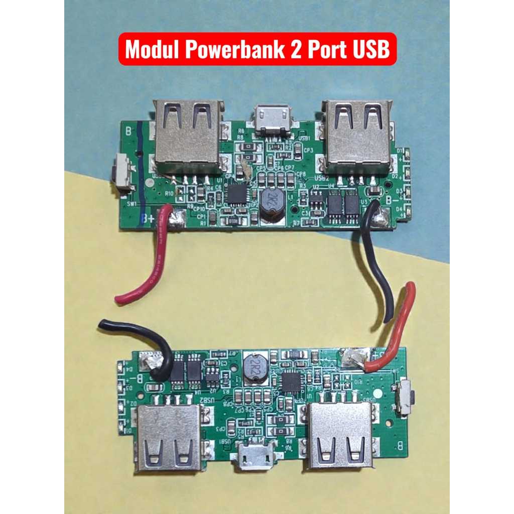 TERMURAH Module Charger Modul Power Bank 2 Port Output USB 5V Baterai Lithium Dual Papan Sirkuit Pow