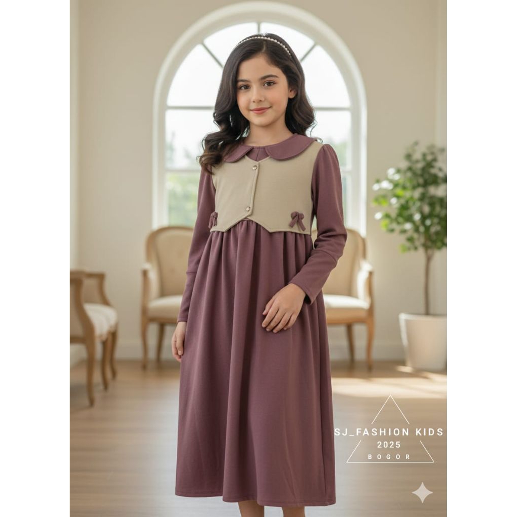 Gamis knit anak rompi perempuan