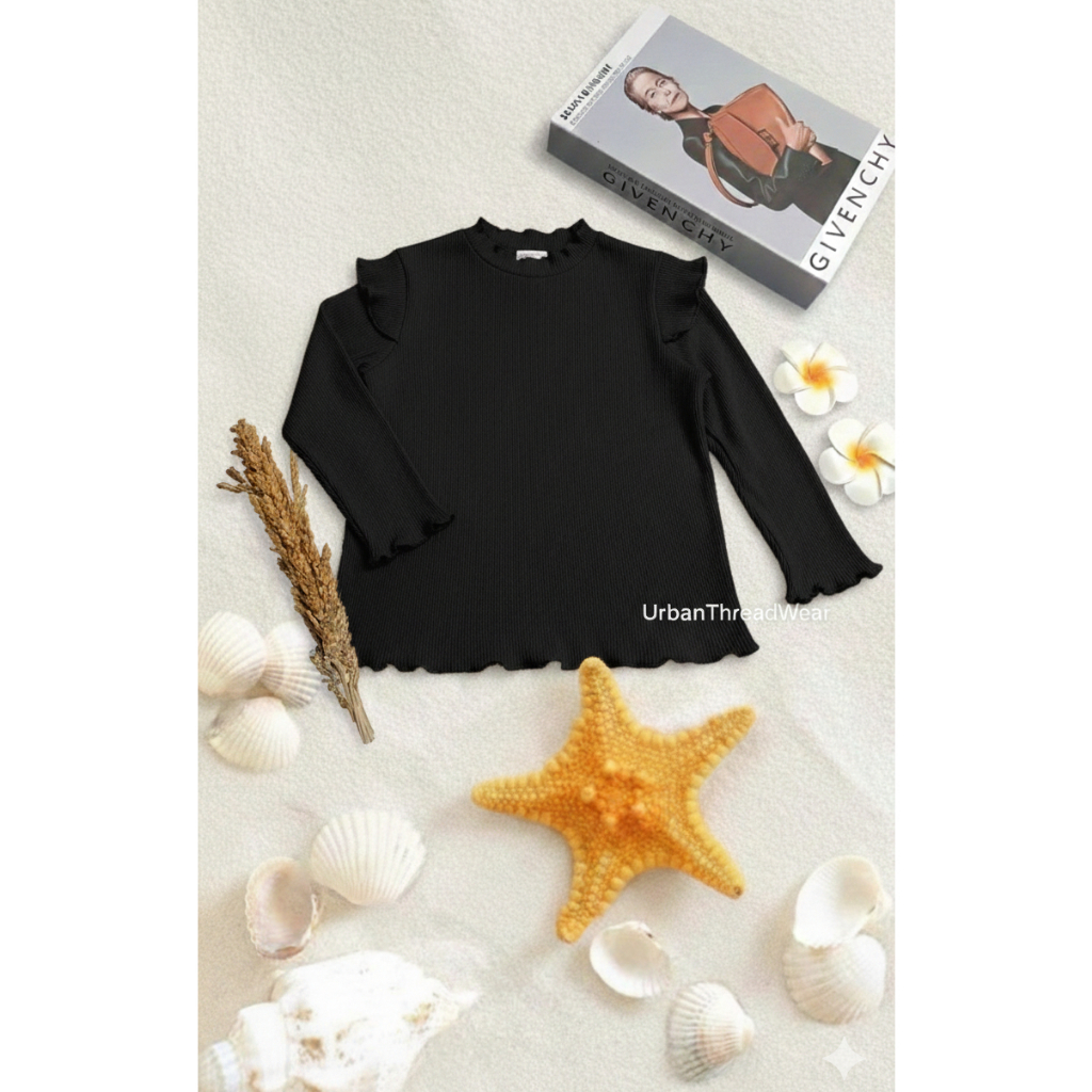 TOP RUFFLE 1-9 Tahun Kaos Anak Perempuan Korea Style