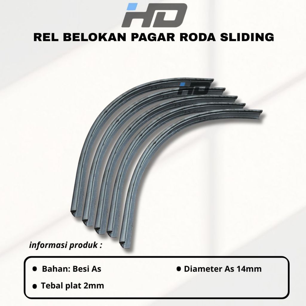 Lilissto Shop ()Rel Tikung Pintu Pagar Sliding Besi As 14.Mm // Rel Tikung Roda Sliding U (Beton)