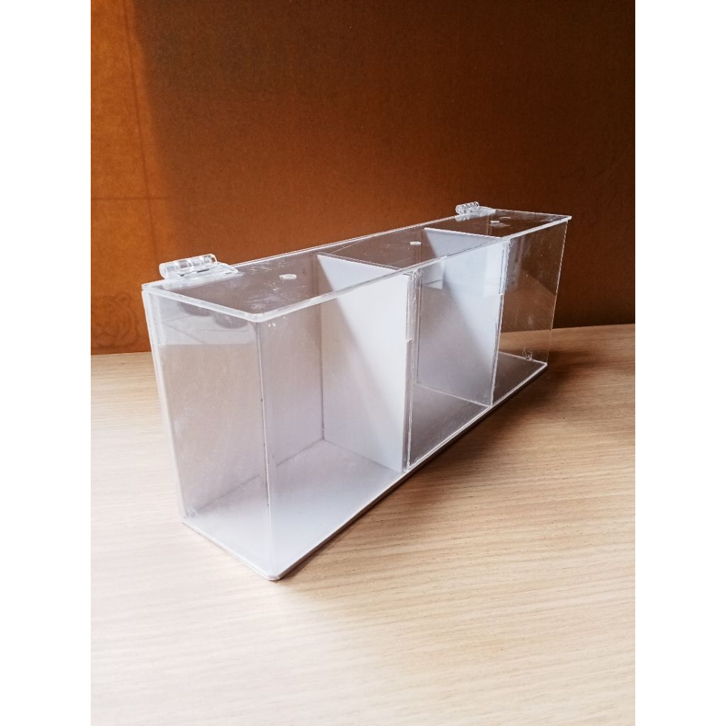AKUARIUM AKRILIK 3 KAMAR TUTUP DAN DABEL SEKAT