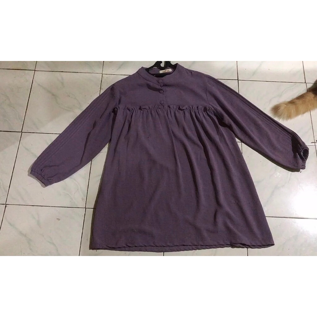 Blouse Tunik Ungu Muted (Model Babydoll) Preloved