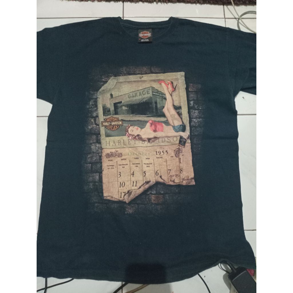 kaos harley davidson mens blue jakarta second original