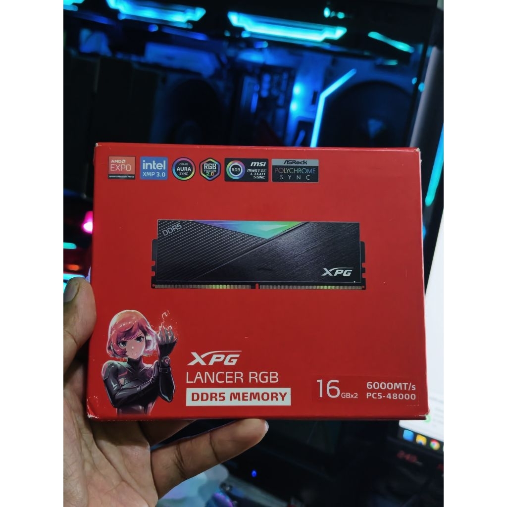 RAM DDR5 ADATA LANCER RGB 32GB 6000MHZ CL30 16GBX2