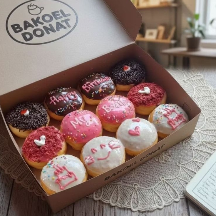 Donat ucapan/Donat tulis/ Donat Ultah/ Kado ultah anak perempuan