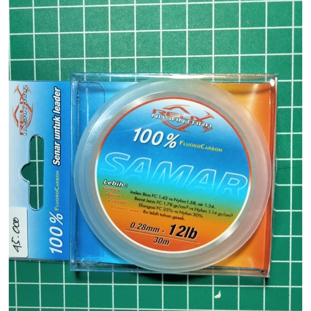 SENAR LEADER SAMAR RELIX NUSANTARA 100% FLUORO CARBON SIZE 12LB