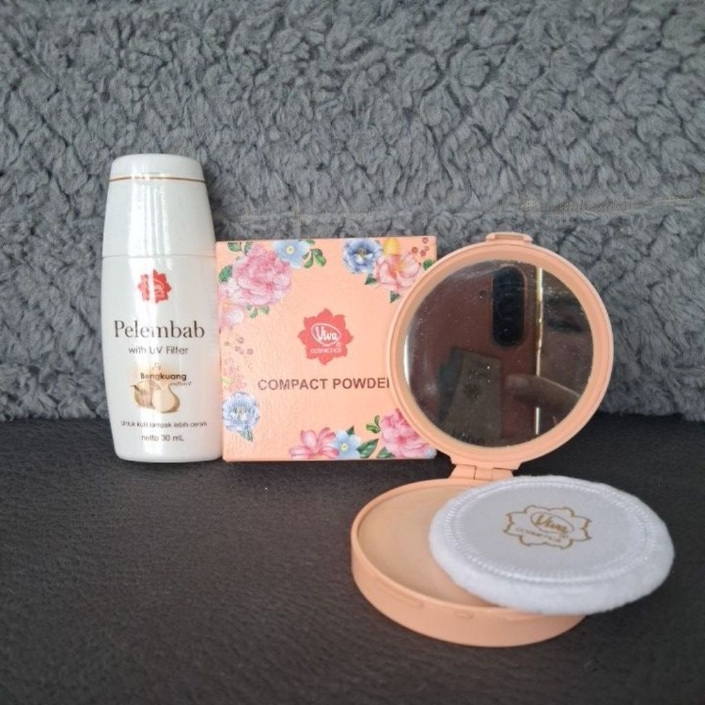 Paket Viva Pelembab bengkoang + compact powder Natural