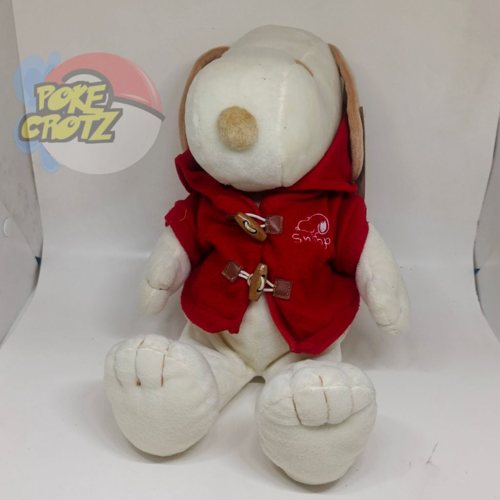 Boneka Snoopy Plush Soft Toy 27cm Peanuts Red Jacket tag