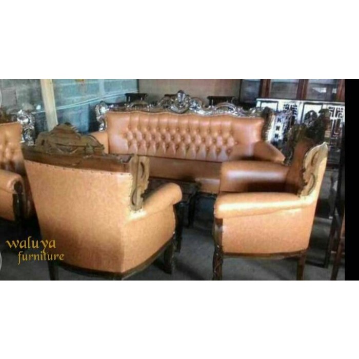 Kursi Tamu Jati / Sofa Tamu Jati / Kursi Ruang Tamu Jati / Sofa Ruang Tamu Jati Type Romawi Anggur 3
