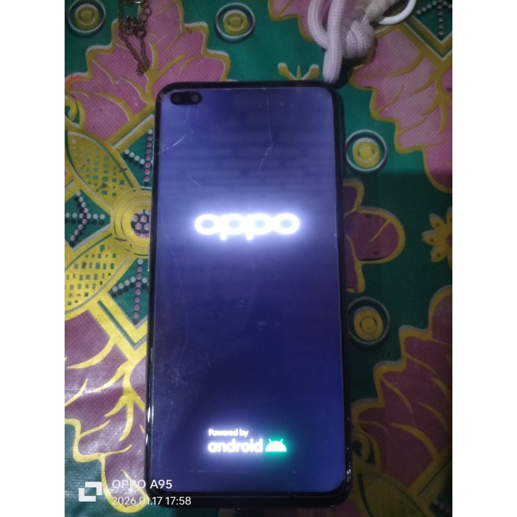 hp oppo reno 4z 5g ram 8+3/128 minus ts retak sentuh normal