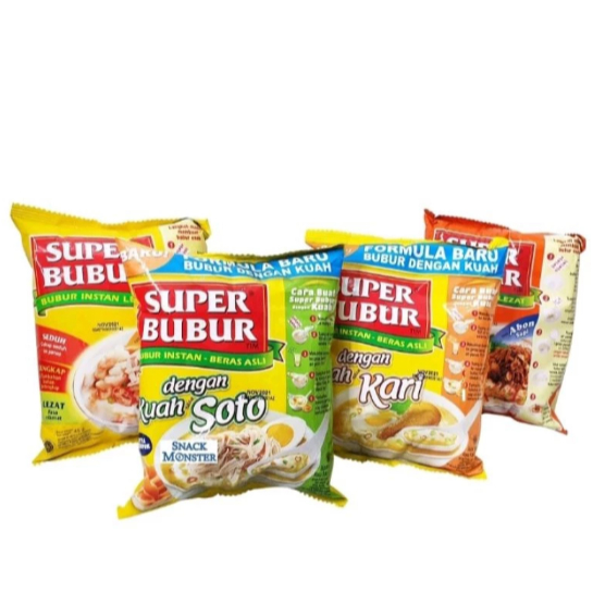SUPER BUBUR Bubur Ayam Soto Ayam Kari Abon 45g Isi 5pcs