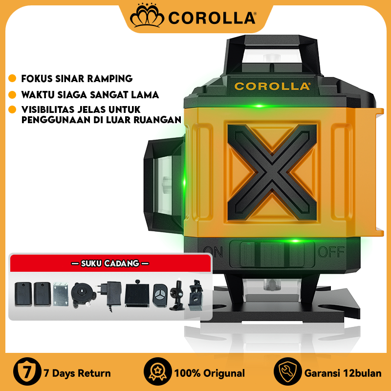 COROLLA Laser Level 5/12/16 Waterpass Laser Multifungsi Laser Pasang Keramik Tukang Bangunan