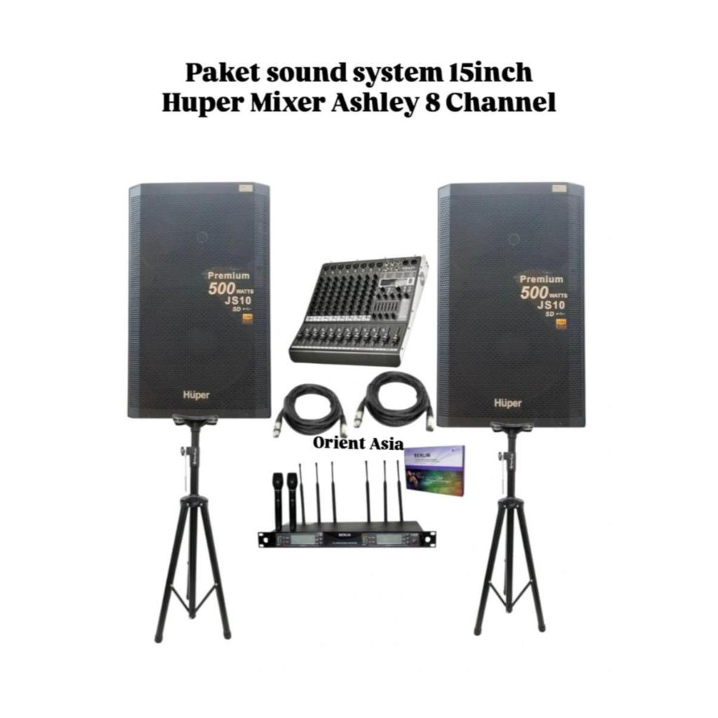 Sound System Huper 15inch Mixer Ashley 8 Channel