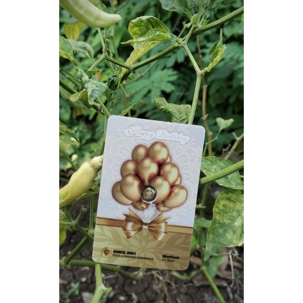 Logam Mulia Emas Mini Gold Ulang Tahun Balon MiniGold Gift Series Happy Birthday 0,1 gr 0.1 gram