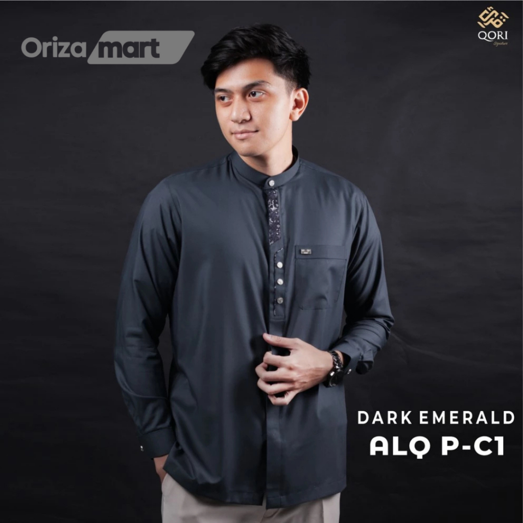 Baju QORI APPAREL SIGNATURE ORI / Koko Lengan Panjang Pria / Gaya Minimalis Modern / Al Aqra Bin Al 