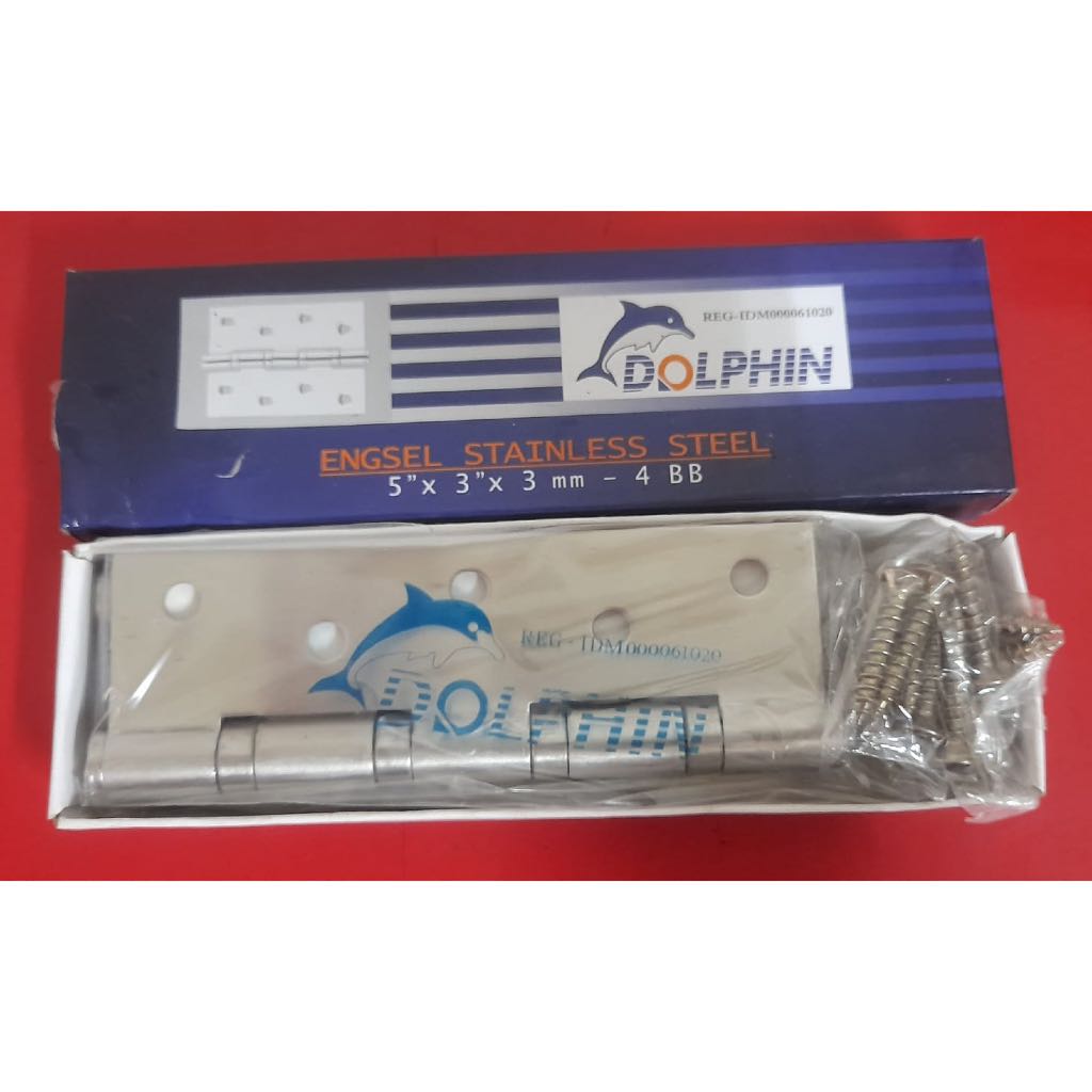 ENGSEL PINTU DOLPHIN STAINLESS STEEL 4" 5" 4BB / ENGSEL 4 INCH 5 INCH STAINLESS SUS304