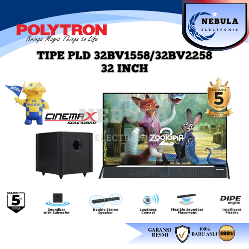 DIGITAL TV 32 INCH POLYTRON SOUND BAR/DIGITAL TV POLYTRON 32 INCH SOUND BAR