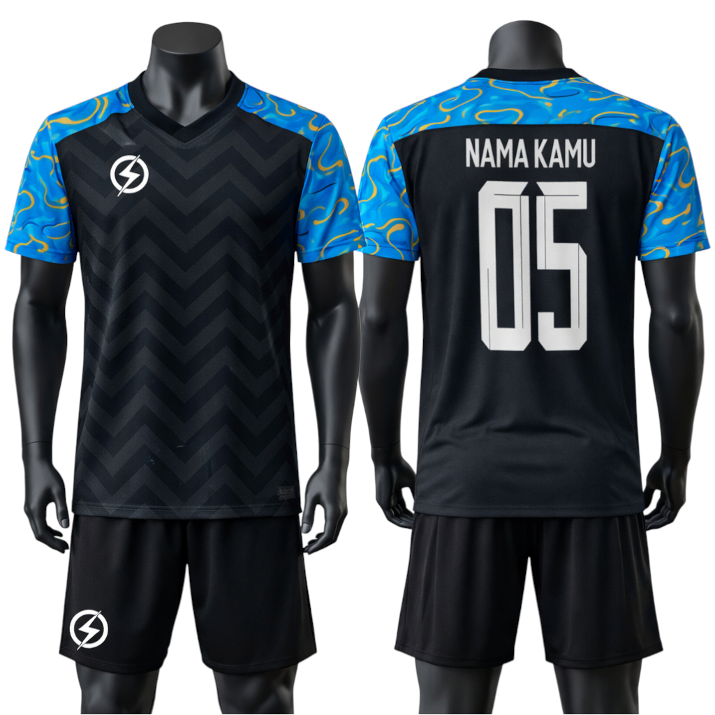 Baju Jersey Bola Futsal  Cowok Cewek Pria Wanita Dewasa Custom Sablon Nama + Nomor Punggung Sendiri