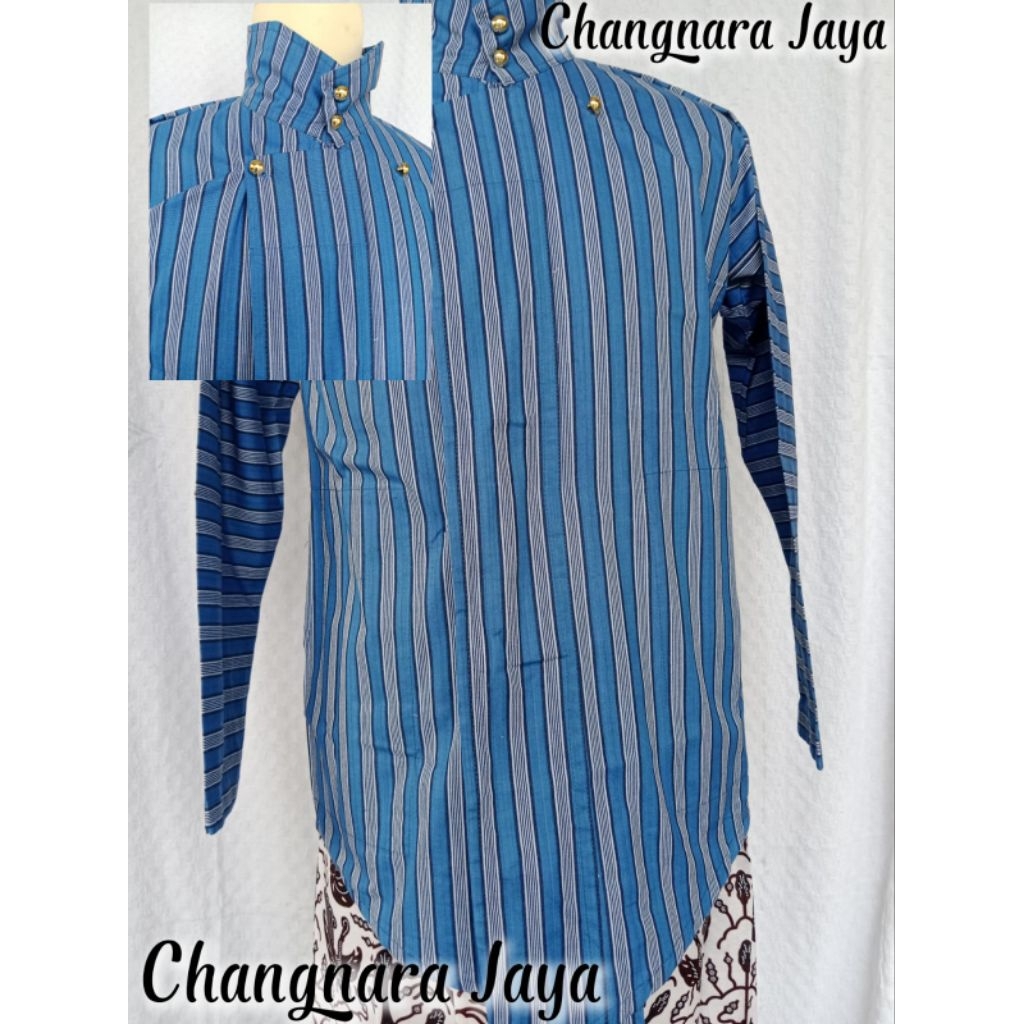 Surjan Lurik Alusan Warna Biru Putih Biru Raja Keong istimewa