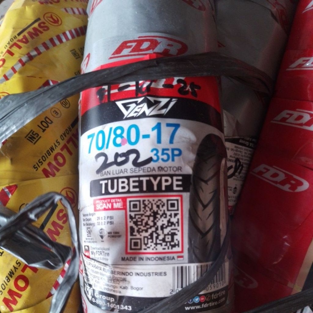 ban luar motor FDR 70/80-17 ring velq 17 Bebek depan/belakang