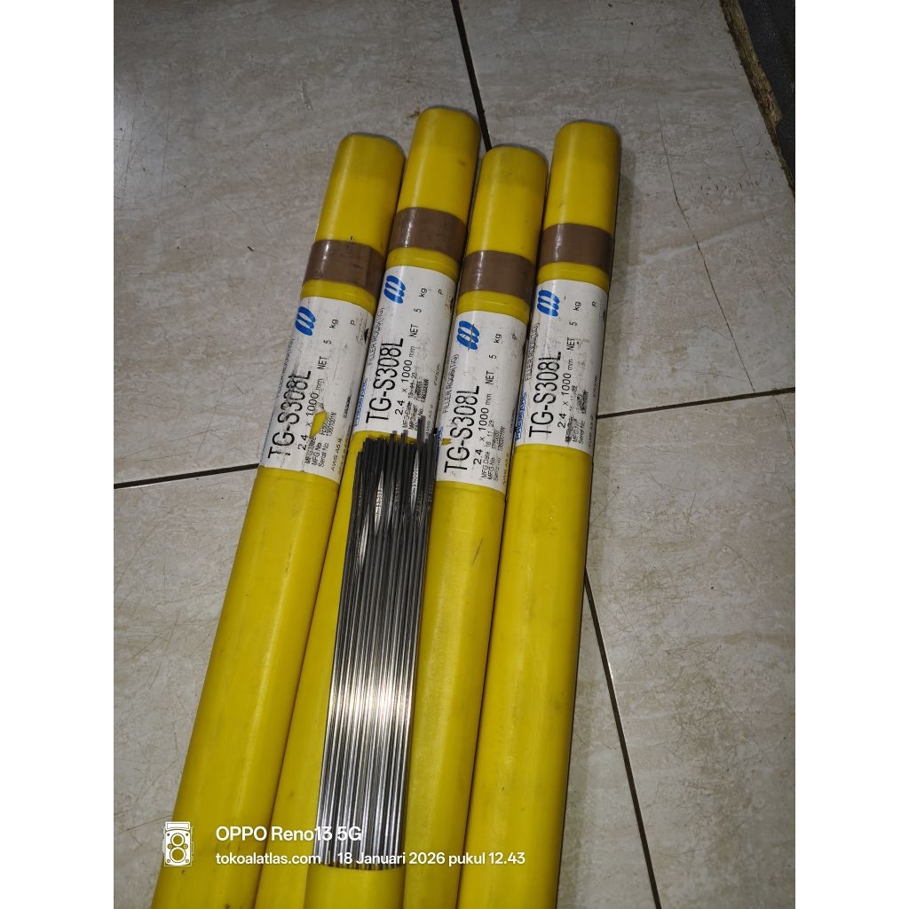 (perbox 5kg) kawat las Argon stainless KOBELCO TG-S308L 2,4mm