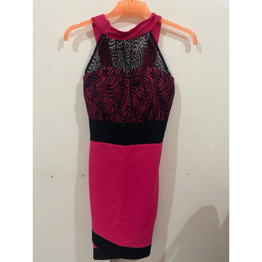 dress pink renda